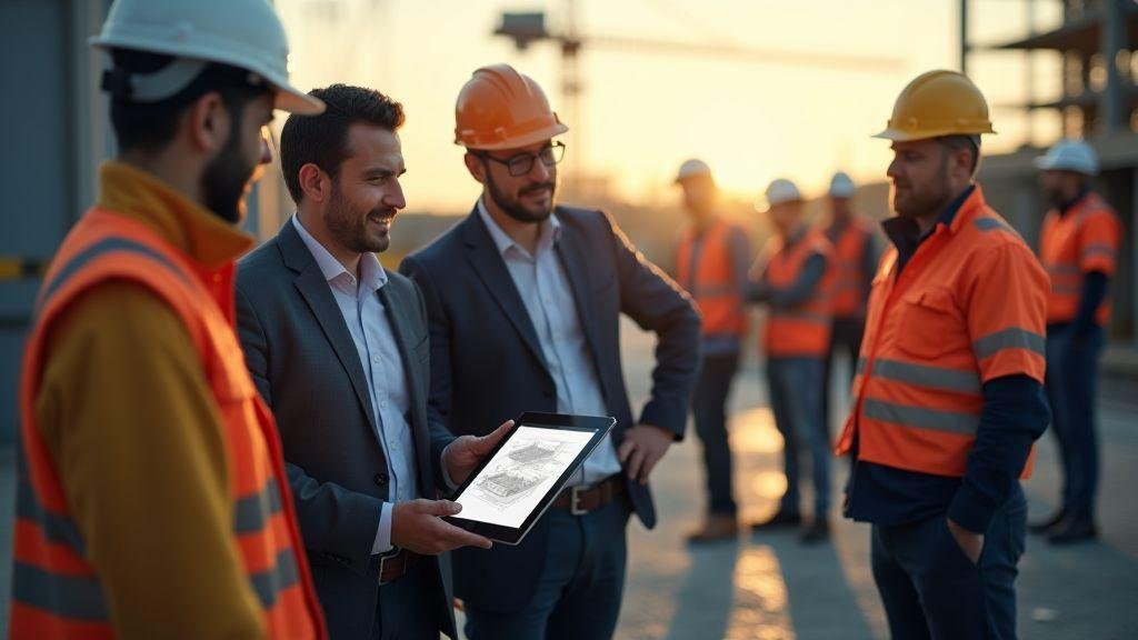 Comunicação e colaboração em obra digital para equipes e fornecedores